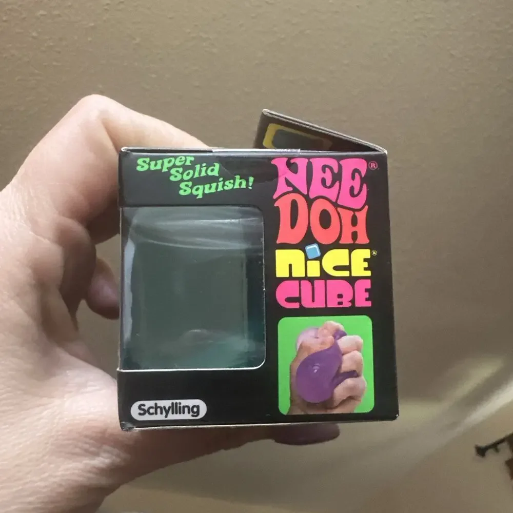 Needoh Nice Cube New In Box. Squishy Fun In Blue! Viral Squish Factory Sealed!!